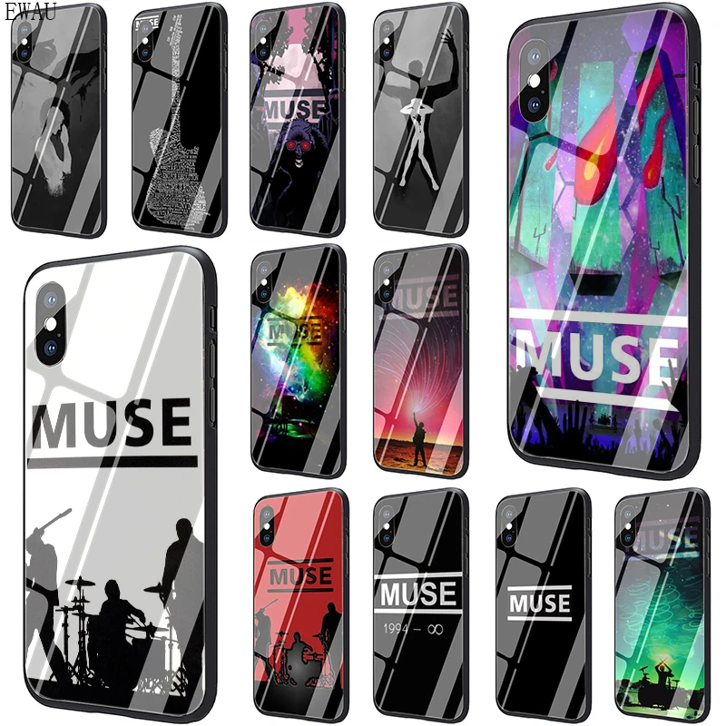 

EWAU Muse Band Lyrics Music Songs Tempered Glass phone case for iphone 5 5s SE 6 6s 7 8 Plus X XR XS 11 pro Max