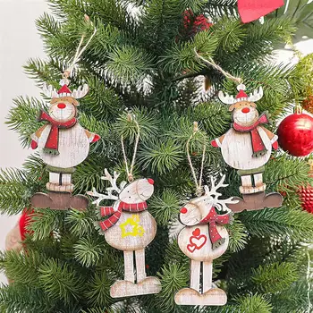 

2pcs Interesting Lovely Creative Delicate Christmas Elk Pendants Xmas Hanging Decors Xmas Ornament for Inside Home Indoor