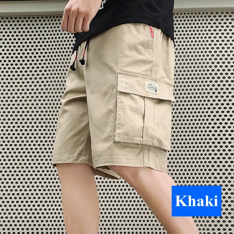 

Summer new casual fashion straight shorts men's loose large size sports multi-pocket five-point pants
