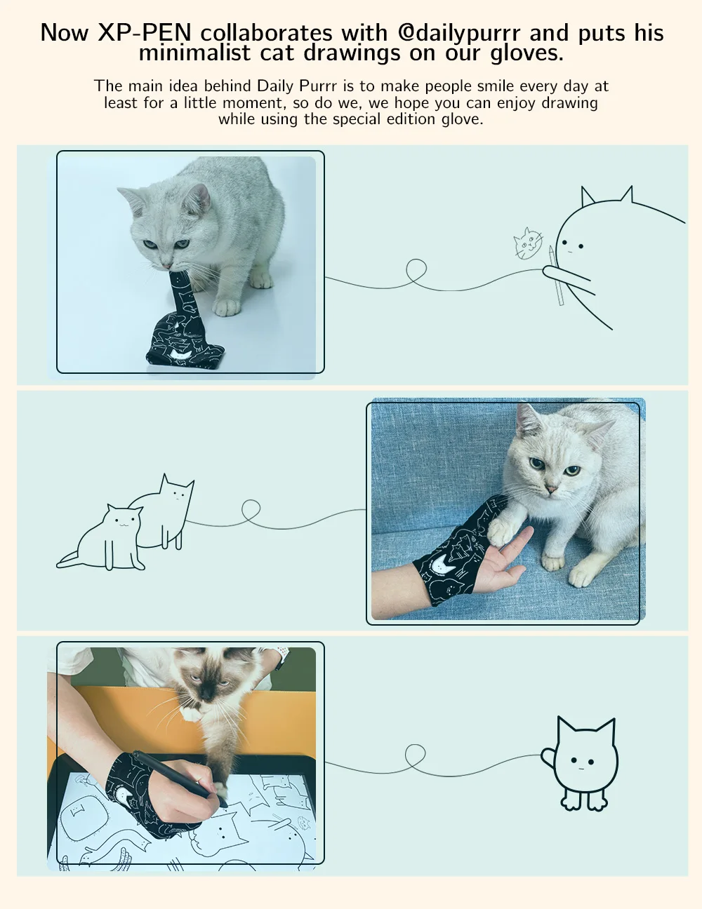 tamanho livre luva gato bonito para desenho placa de caixa de
