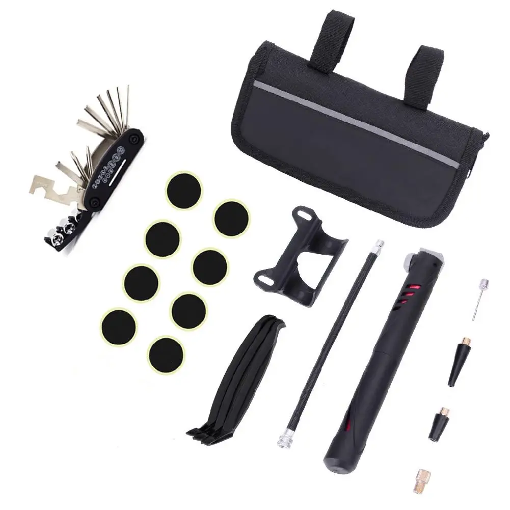 

HiMISS Multifunctional Bicycle Repairing Tool Kit Mini Tyre Pump Accessory Mountain Bike Bicycle Multi-tool Combination Tool