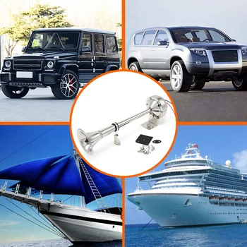 

Hot 24V Air Horn Dual Trumpet 135dB Sound Electronic Control Air Horn Super-Loud Trumpet for Vehicle Truck Boat 2019