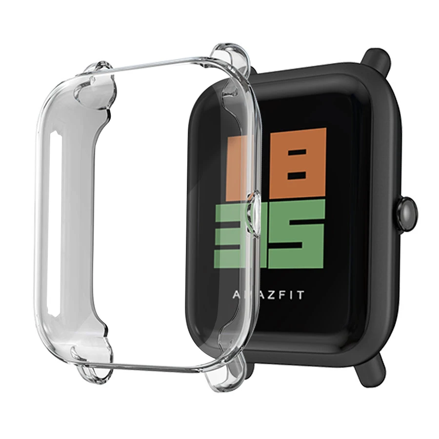 Для Xiaomi Huami Amazfit Bip BIT Pace Lite Молодежные спортивные Смарт-часы из мягкого ТПУ Защитная рамка силиконовый чехол защитный чехол - Цвет: Прозрачный