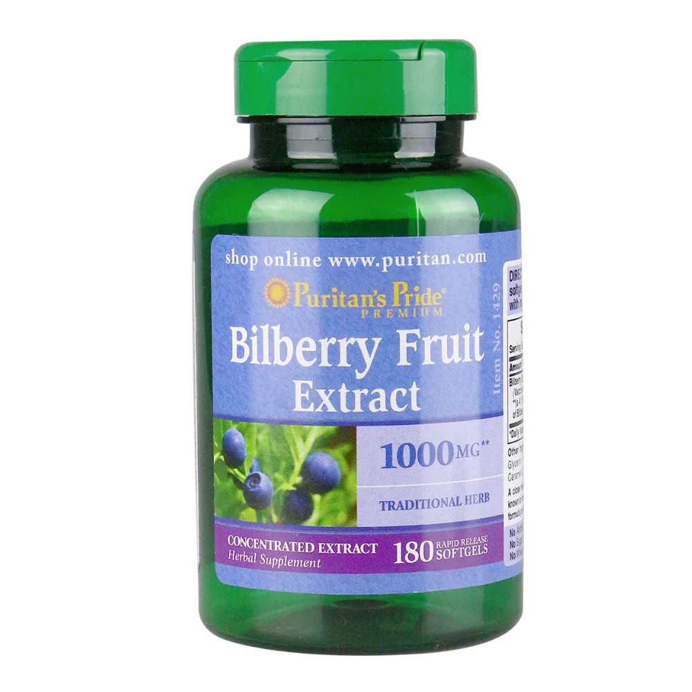 

Free shipping Bilberry Fruit Extract 1000 mg 180 pcs