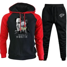 *#Best Price king In The North 2019 Autumn Winter Hooded Mens Raglan Sweatshirts Game Of Thrones Suit Casual Fleece Hoodies+Pants 2 Piece Set *#Best Price king In The North 2019 Autumn Winter Hooded Mens Raglan Sweatshirts Game Of Thrones Suit Casual Fleece Hoodies+Pants 2 Piece Set