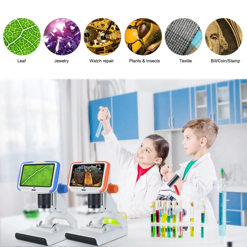 Digital Microscope AD205- 200X  Lab LED Home School Science Educational  Gift Refined Biological Microscope For Kids Child