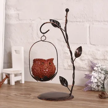 

Creative Owl Candlestick Iron Candle Holders Decorative Christmas Gifts Cafe Home Decoration Resin Lanterns Candles 50XX148