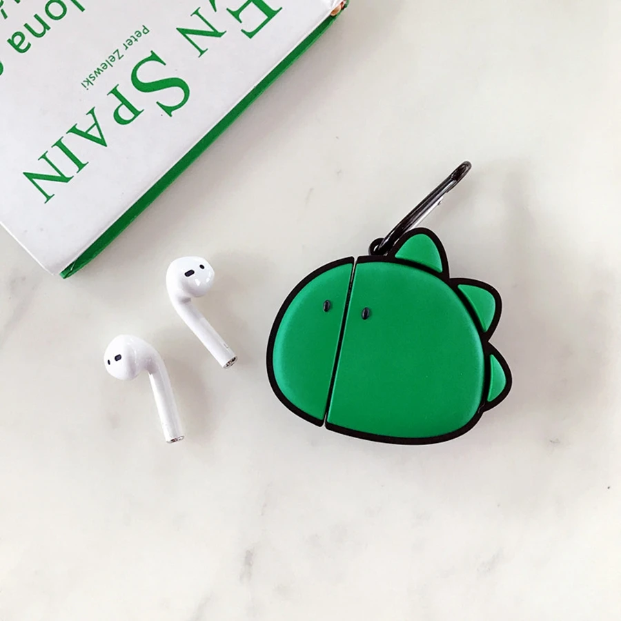 3D чехол для наушников для Airpods Pro 2 чехол силиконовый динозавр мультфильм наушники/Earpods чехол для Apple Air pods 3 2 1 чехол Брелок - Цвет: AirPods 1 2