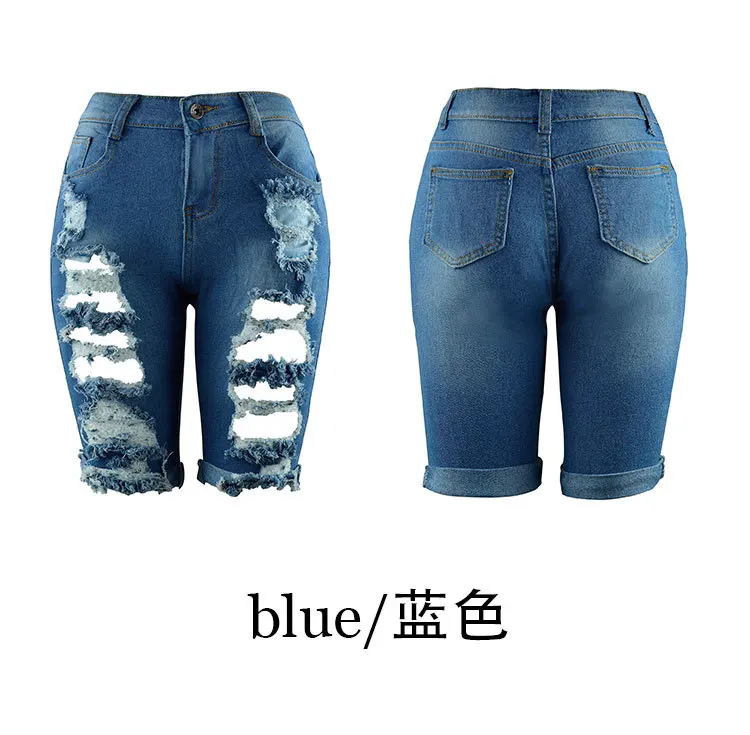 Vieruodis сексуальные женские стильные рваные джинсы с высокой талией, уличные рваные Стрейчевые потертые штаны облегающие, рваные джинсы до колен