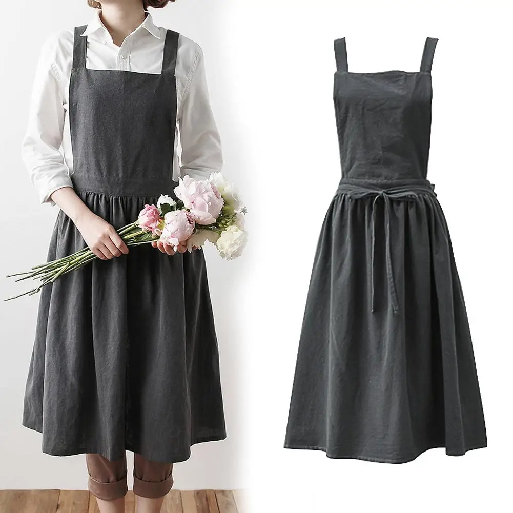 Nordic Simple Florist Apron Cotton Linen Gardening Coffee shops kitchen Aprons For Cooking Baking Restaurant Apron