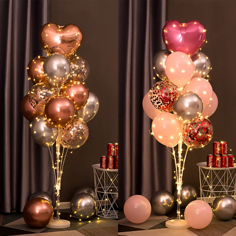 Light Up 13Pcs palloncini Kit supporto per colonna con luci a LED per  pavimento da tavolo Baby Shower compleanno decorazioni per feste di nozze