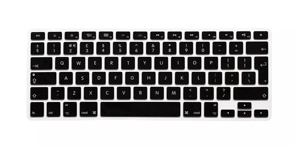 Мягкая силиконовая клавиатура для Macbook Air 13 A1466, чехол для клавиатуры, тонкая Водонепроницаемая защитная пленка - Цвет: EU-Black