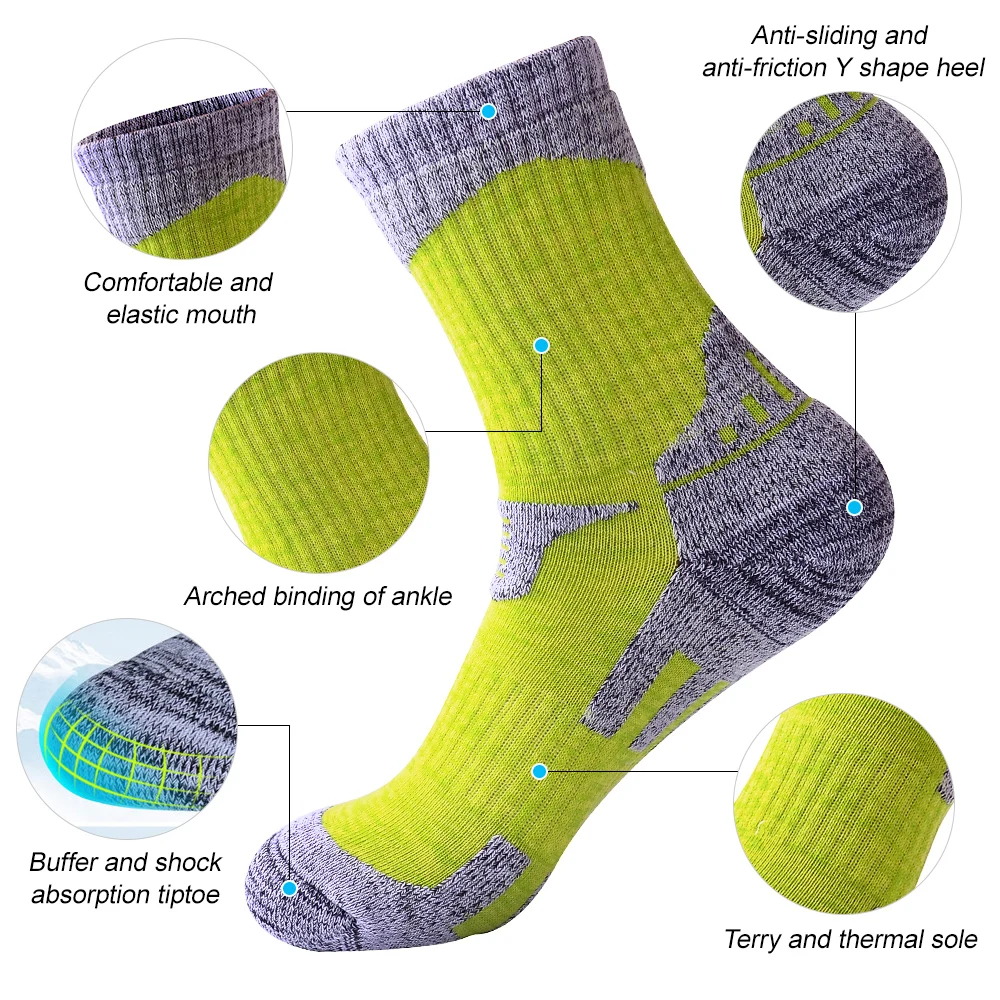 2/3 пар, лыжные альпинистские носки, зимние мужские и женские, влагоотводящие, впитывающие пот, толстые термальные носки для активного отдыха, бега