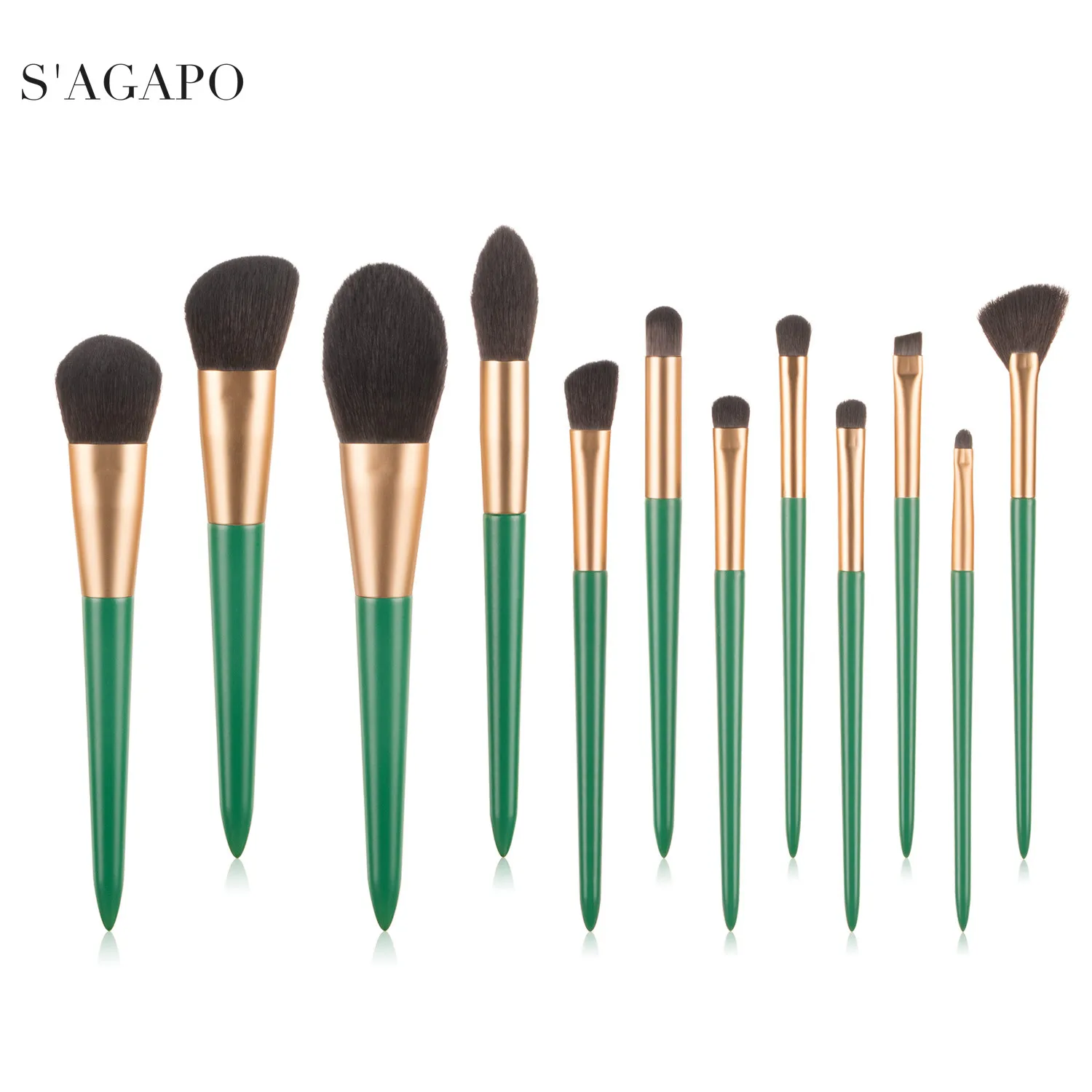 

S'AGAPO New 12PCS Matte Makeup Brushes Set For Eyeshadow Eyeliner Foundation Blush Concealer Professional Eye Beauty Makeup tool