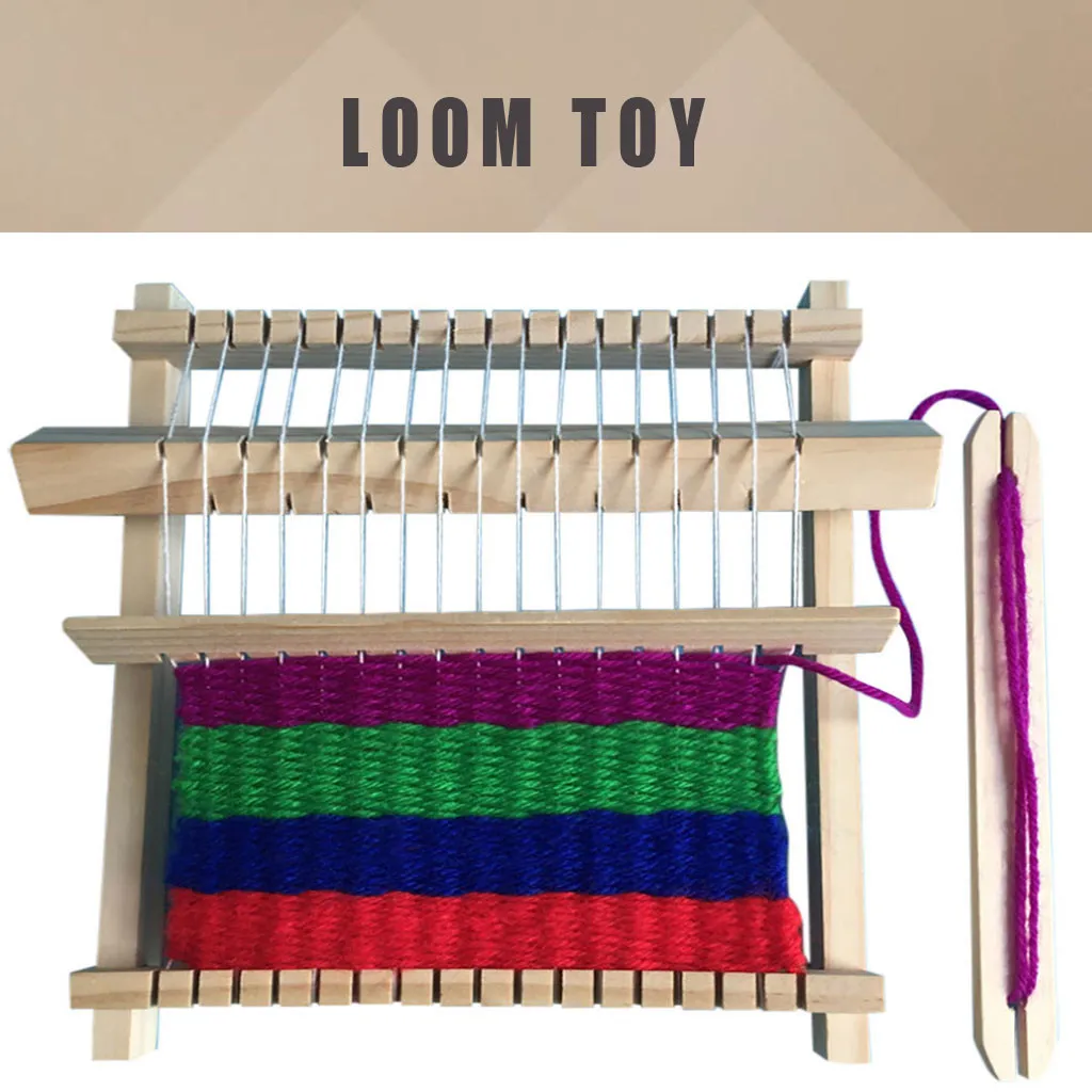 Деревянная ткацкая пряжа ручная вязальная машина для поделок детские развивающие игрушки# C