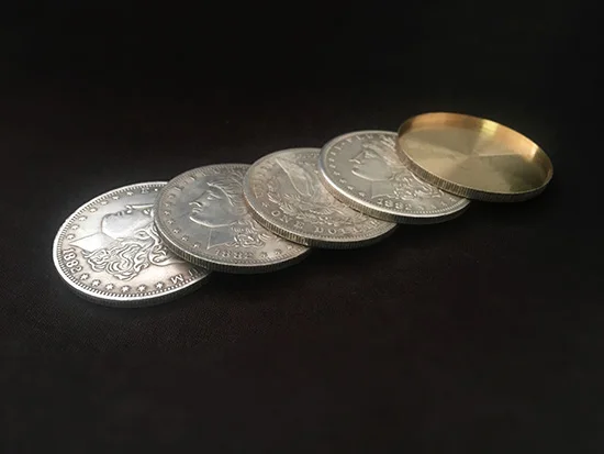 Летные магические трюки производство транспозиция Vanish Coin Magia аксессуар волшебника крупным планом иллюзии реквизит мерцающий монета рутина