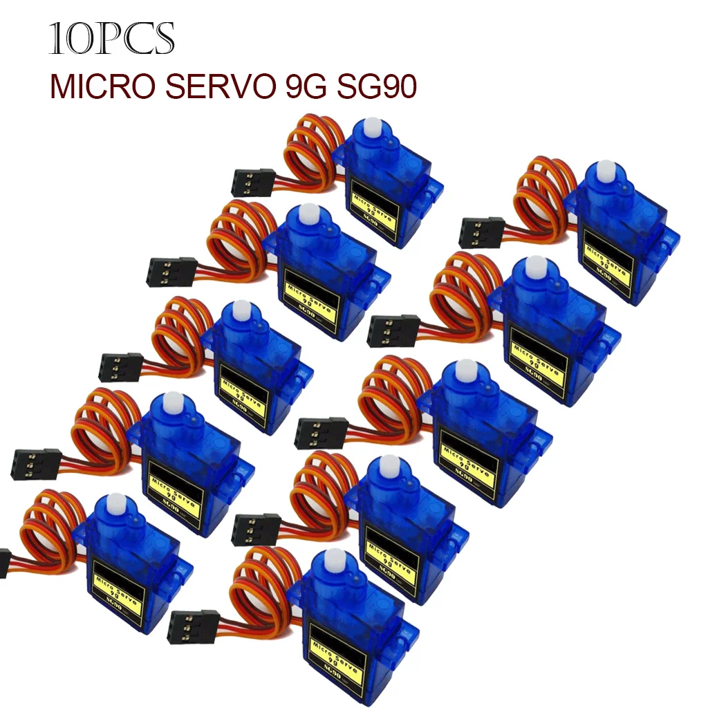 

Классический микро-сервопривод SG90 9g, мини-рулевой механизм для радиоуправляемых вертолетов, самолетов, роботов 450, 10 шт.