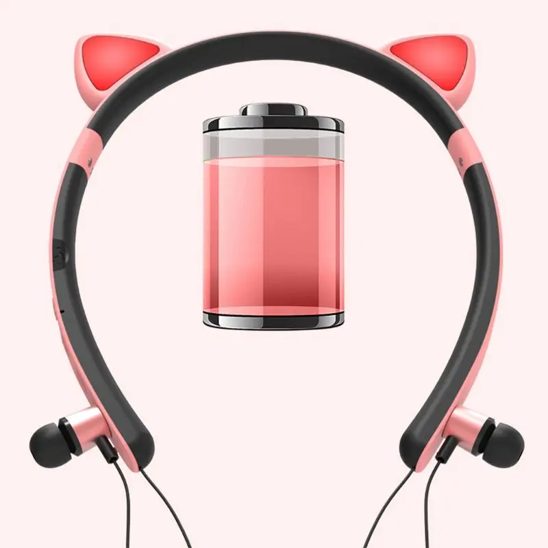 Cute Cat Headsets Portable Wireless Bluetooth Magnetic Headphones for Girl Gifts Hot New