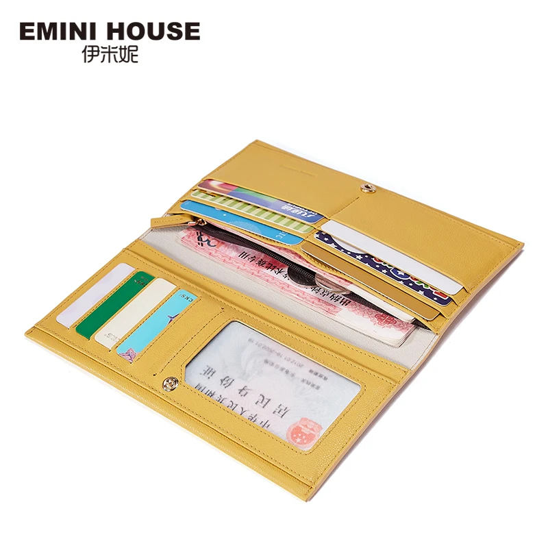 EMINI HOUSE, кожаный кошелек Biford, большая вместительность, женский кошелек, держатель для карт, органайзер, женский кошелек, длинный кошелек