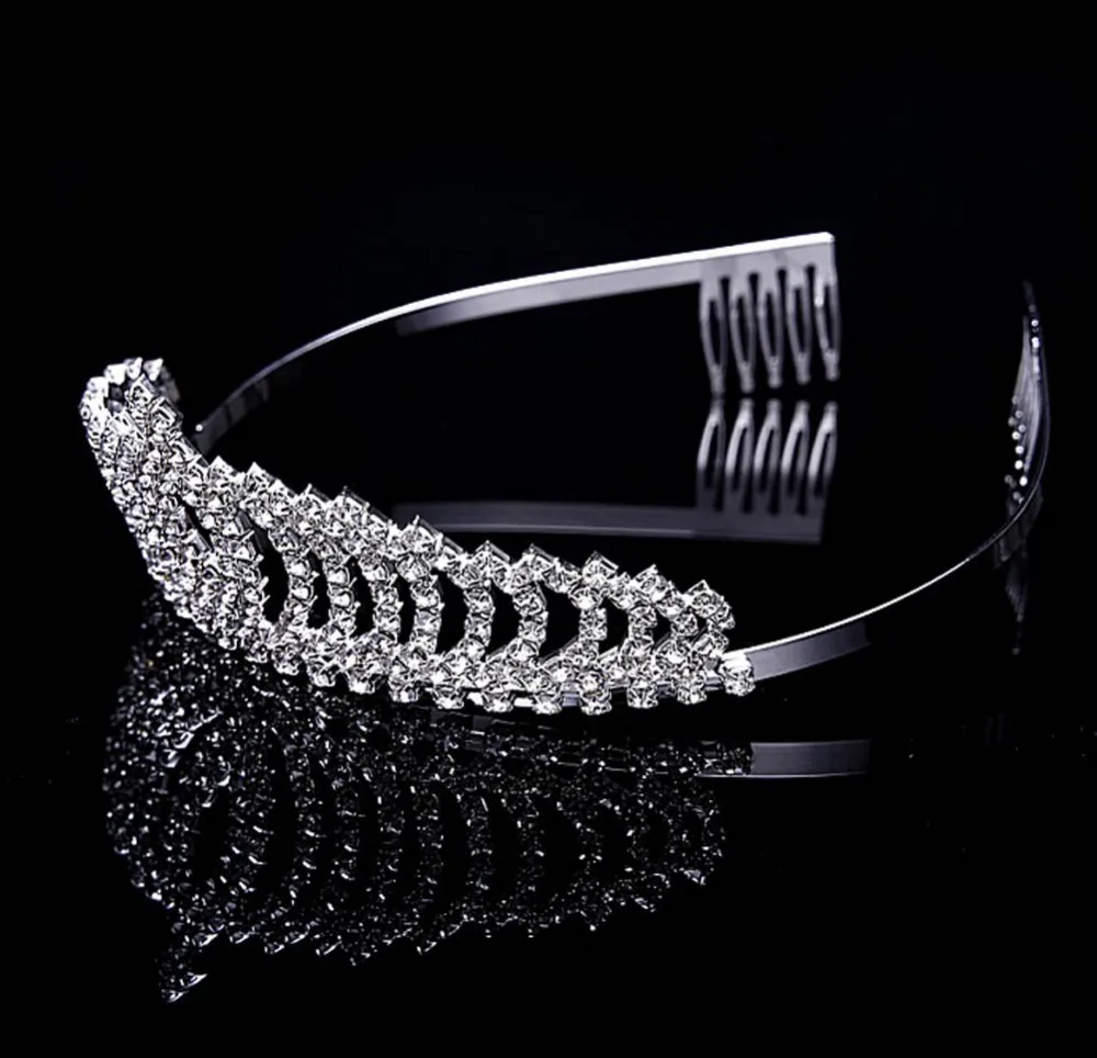 Новая блестящая корона принцессы из страз форма головная повязка лента для волос для ребенка Девочка аксессуары для волос