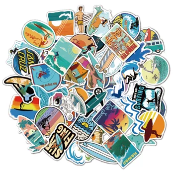 

25/50pcs Summer Surfing Laptop Stickers DIY Sticker for Toys Phone Cars Bags Desk Laptop Bicycle Waterproof