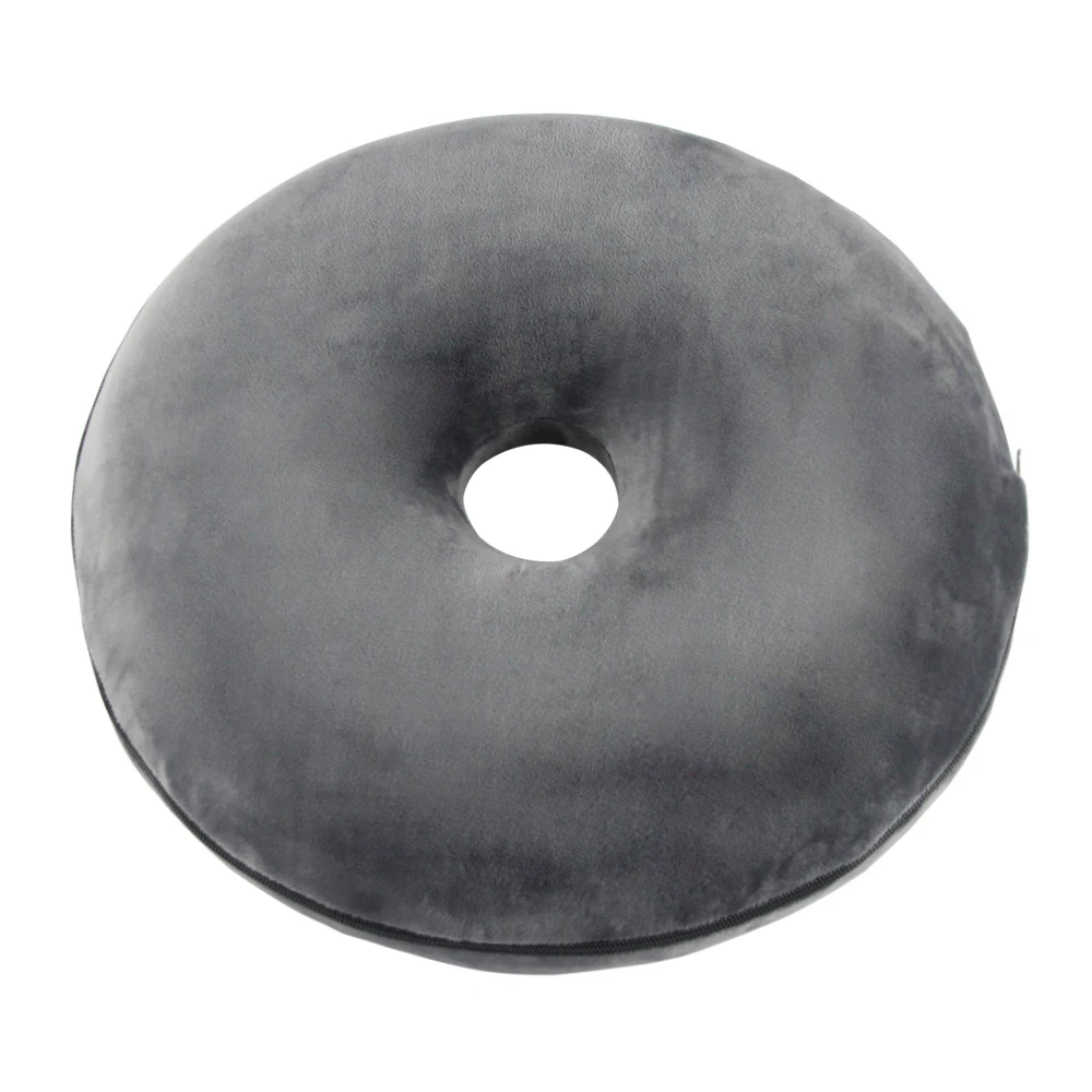 Memory Foam Round Seat Cushion Soft Pillows Home Office Portable Sofa Pillow Donut Cushion Round Decorative Solid Color - Цвет: grey