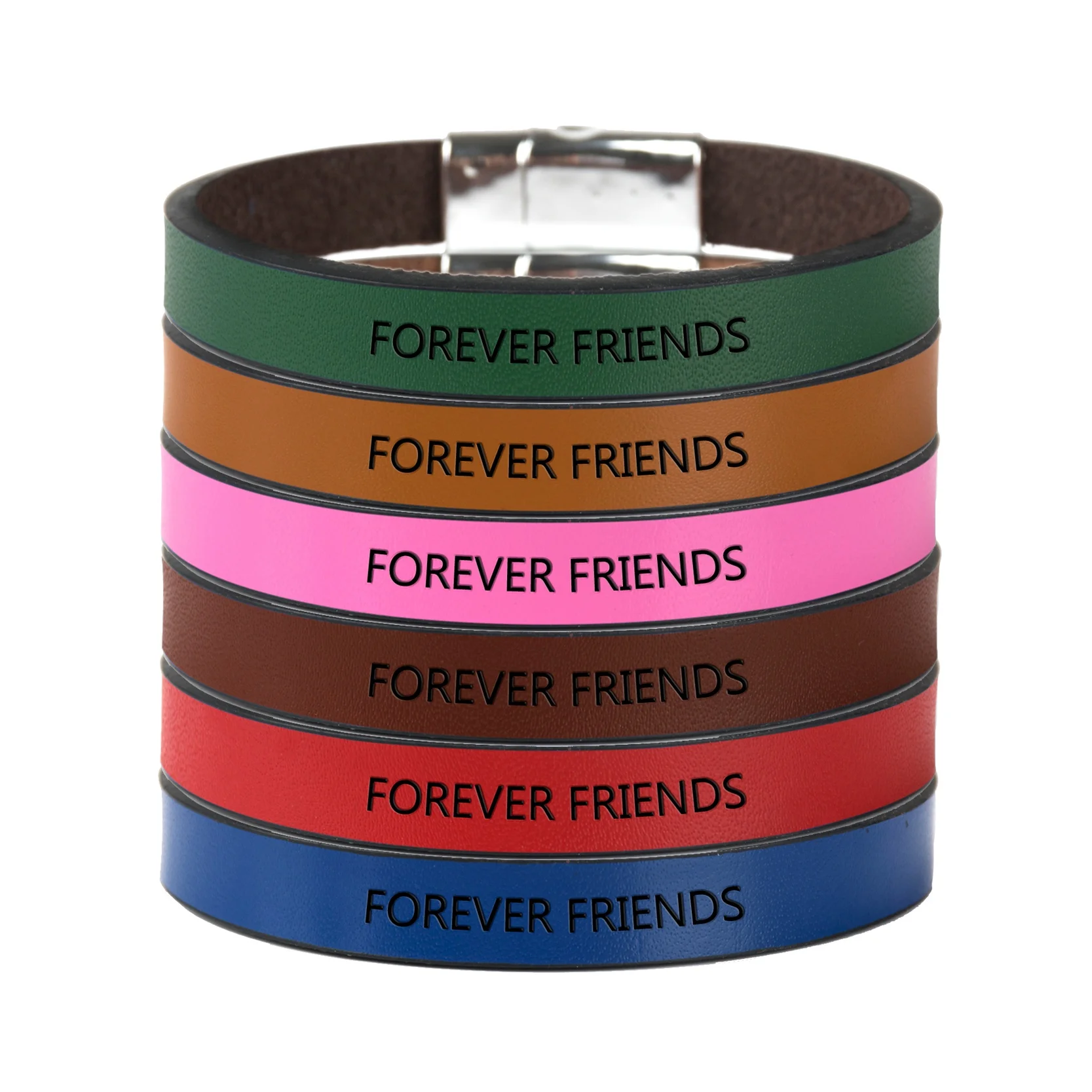 Кожаный браслет FOREVER FRIENDS, браслеты-манжеты для женщин и мужчин, браслет с мантрой, манжета, подарок для друзей