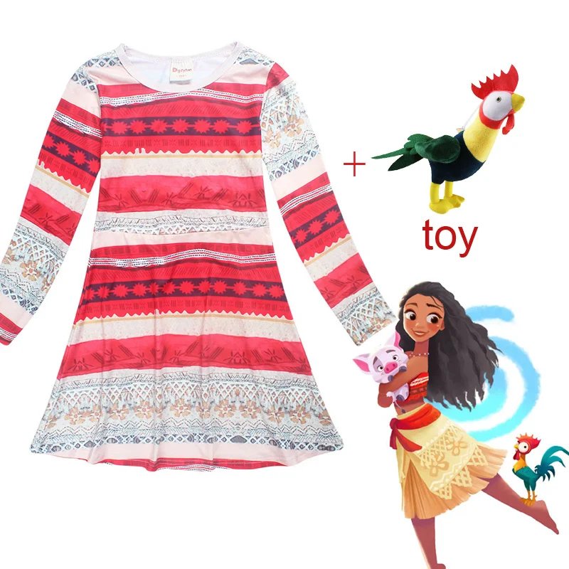 Маскарадный костюм Моаны для девочек, платье принцессы Vaiana, одежда с ожерельем, костюмы на Хэллоуин, подарки для девочек