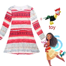 Маскарадный костюм Моаны для девочек, платье принцессы Vaiana, одежда с ожерельем, костюмы на Хэллоуин, подарки для девочек