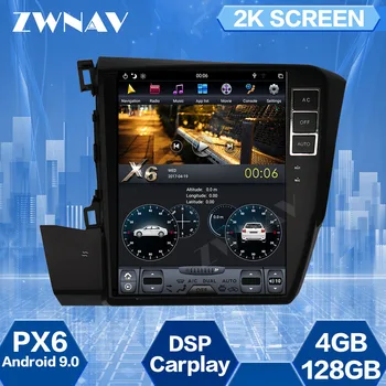 

128 Tesla Screen Carplay For 2012 2013 2014 2015 Honda Civic Android Player Navigation GPS Unit Auto Audio Stereo Radio Recorder