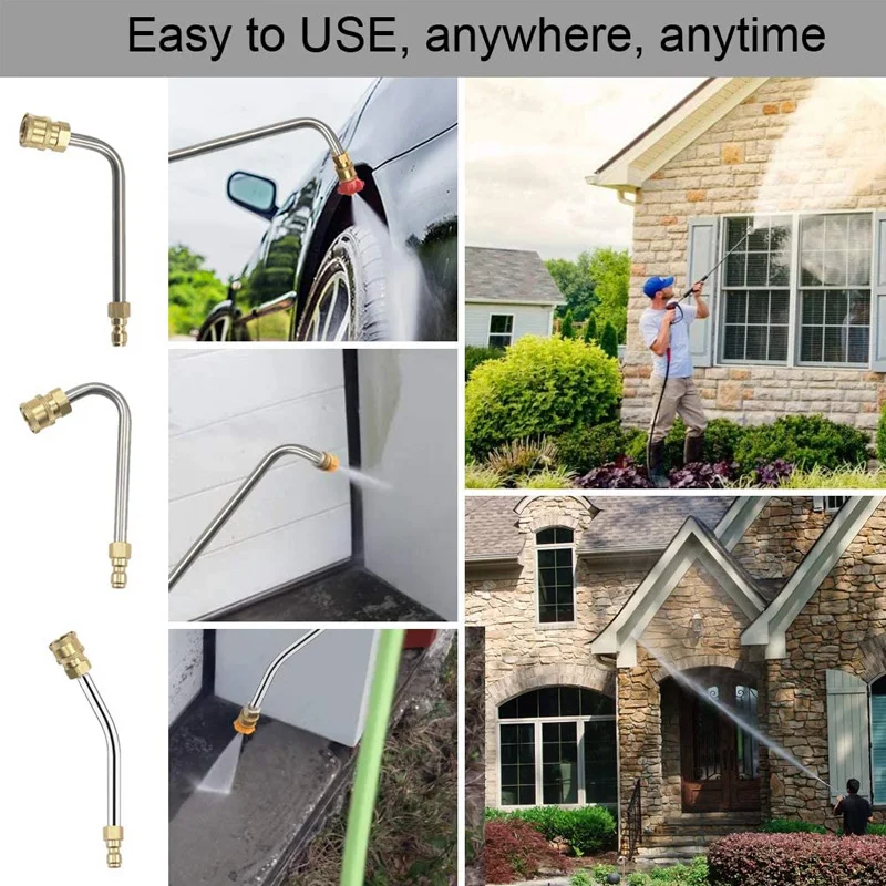 Pressure Washer Metal Wand Tips Water Spray Lance Spear Quick Jet Tips 1/4  Quick-Connect Electric Washer Nozzle Extension Rod 6