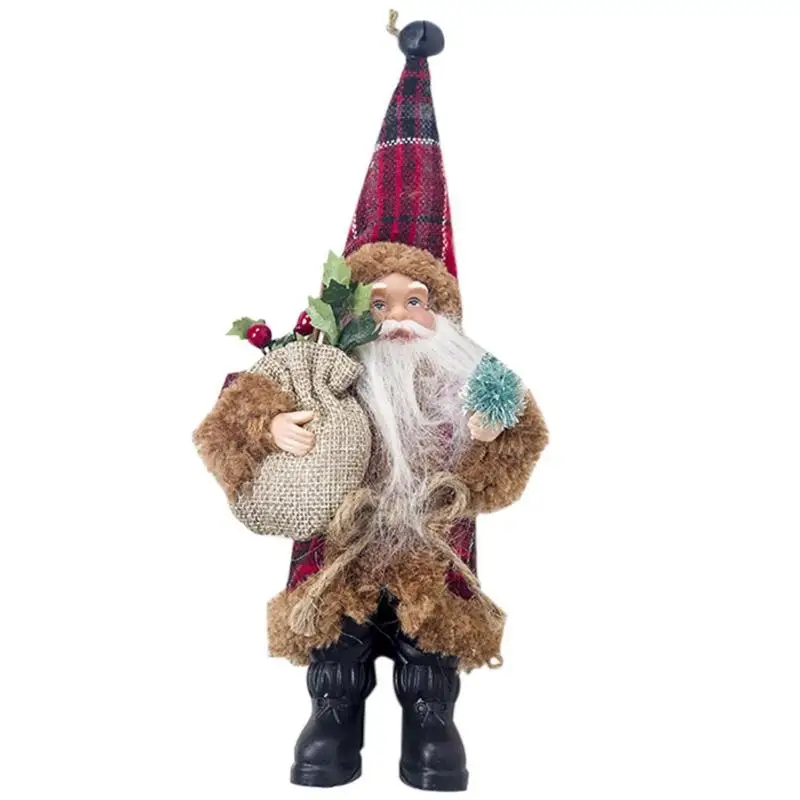 Рождественская Милая тканевая безликая кукла, имитация Санта Клауса, анимированная кукла, фигурка, игрушка, рождественские подарки, Декор, украшения, вечерние, домашний декор - Цвет: Brown