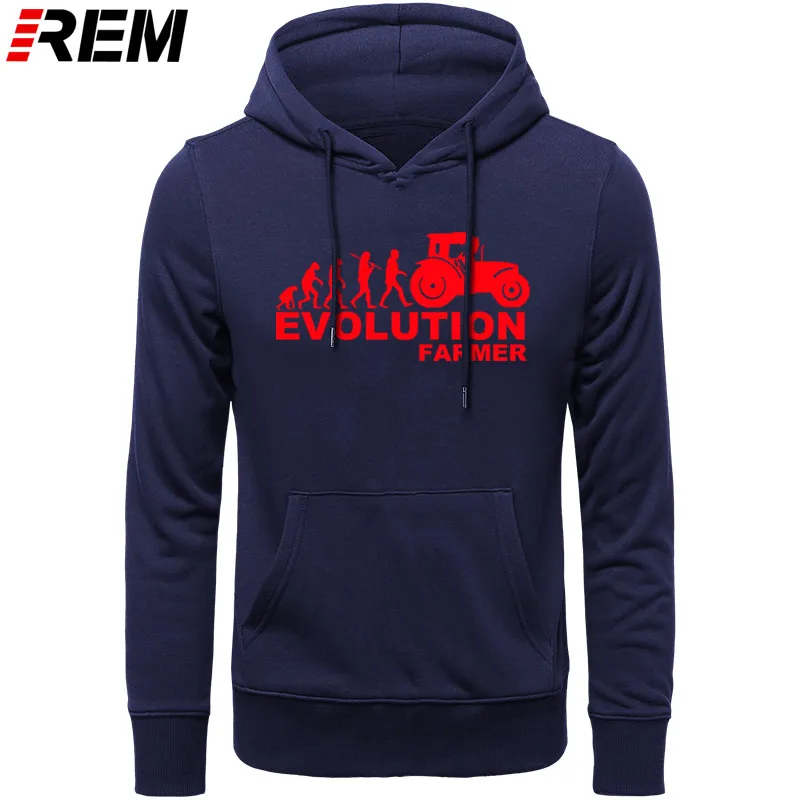 REM Farmer Evolution мужские толстовки сельскохозяйственный трактор Fendt Claas Machinery с длинным рукавом модные толстовки с принтом, толстовки - Цвет: NAVY RED