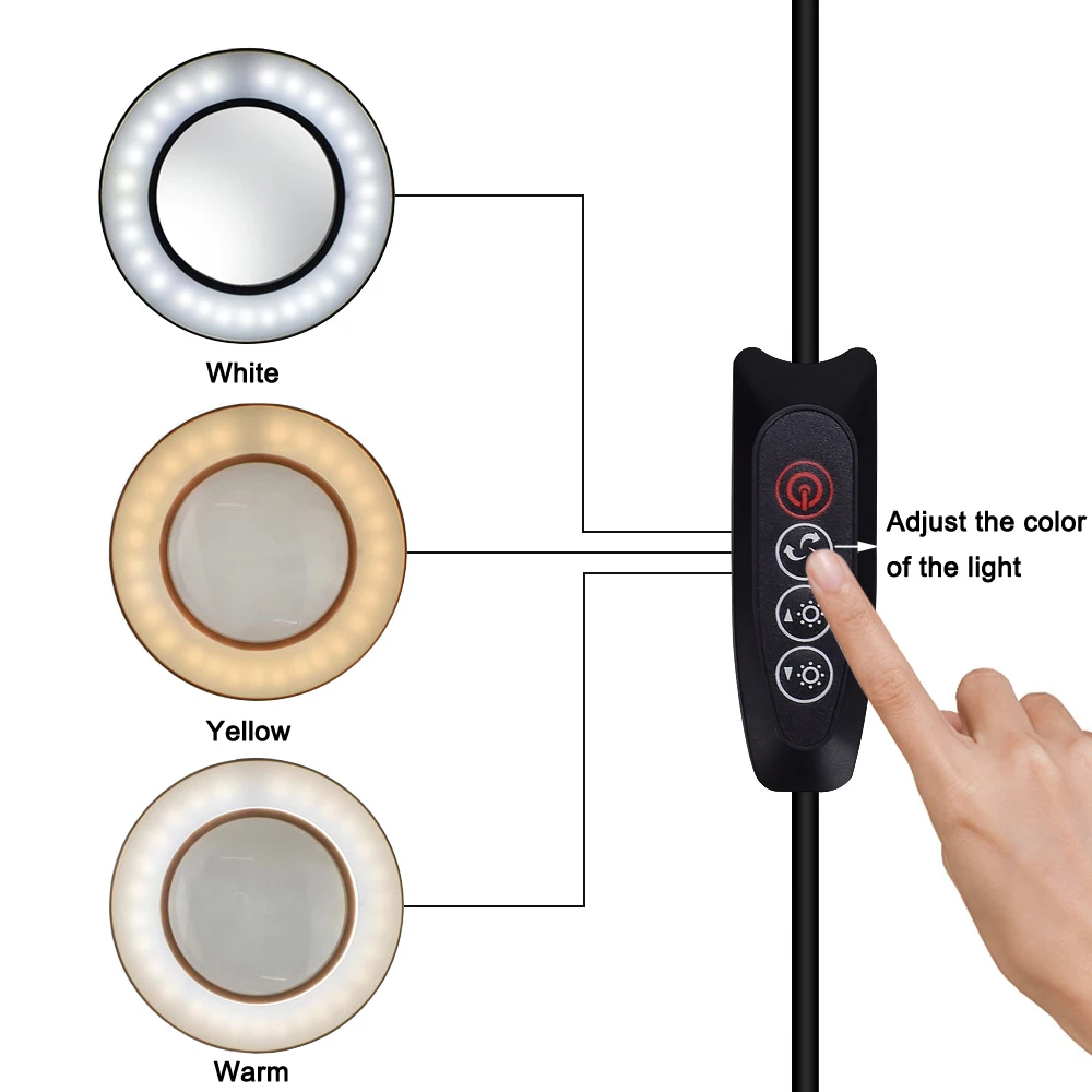 Mesa flexível lupa 5x usb led lupa