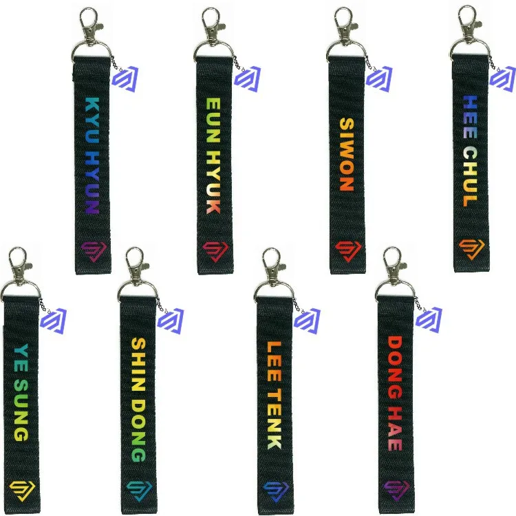 Super Junior Super Clap Time Slip Key Chain Keyring Laser Printing KYU HYUN EUN HYUK SIWON Show 7 Strip Portrait Phone Strap