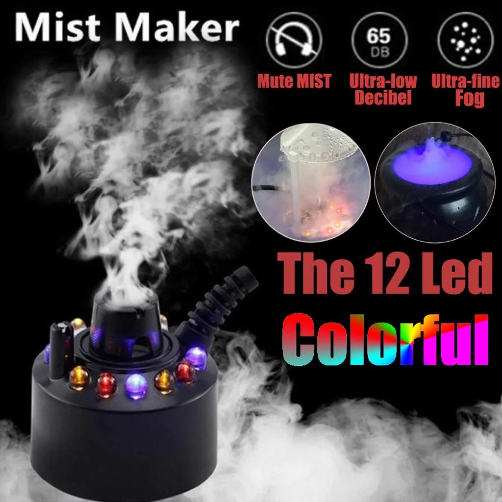 

Halloween Mist Maker Fogger Water Fountain Fog Machine Witch Pot Smoke Machine Color Changing Party Prop Halloween Decoration