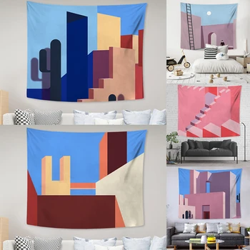 

Geometric Wall Tapestry NordIc Wall Hanging for Living Room Chambre Fille Creative Picnic Blanket Boho Decor Wall Cloth