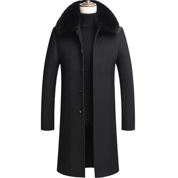 

2019 New Long Thicken Real Fur Collar Manteau Homme Hiver