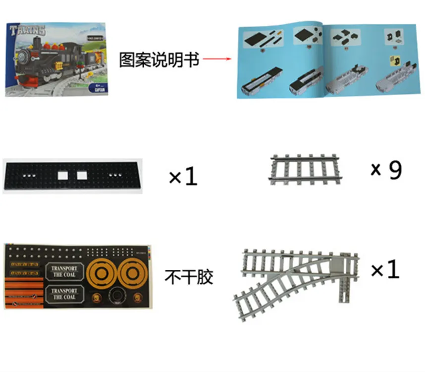 

AUSINI 25812 Train Series Assembled Plastic Building Blocks 586 PCs Educational DIY Splicing Toys Gift