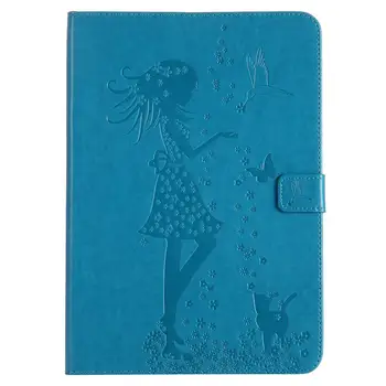 

Girl Cat Embossed PU Leather Wallet clip Tablet Case For Samsung Galaxy Tab A 9.7" SM-T550 SM-T555 Flip Stand Cover Funda+pen