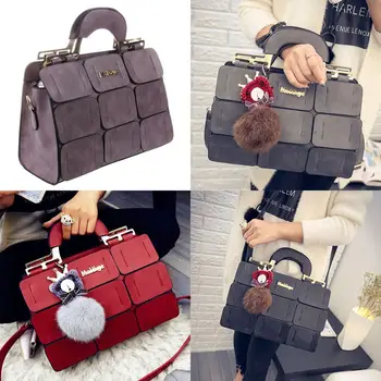 

The new spring/summer women bag suture Boston bag inclined shoulder bag women leather handbags