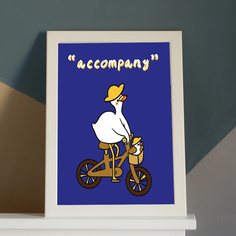 Digital Oil Painting Picture Cartoon Companion duck Paint Acrylic Handmade Adult Children Gift Wall Decoration by Digi | Дом и сад