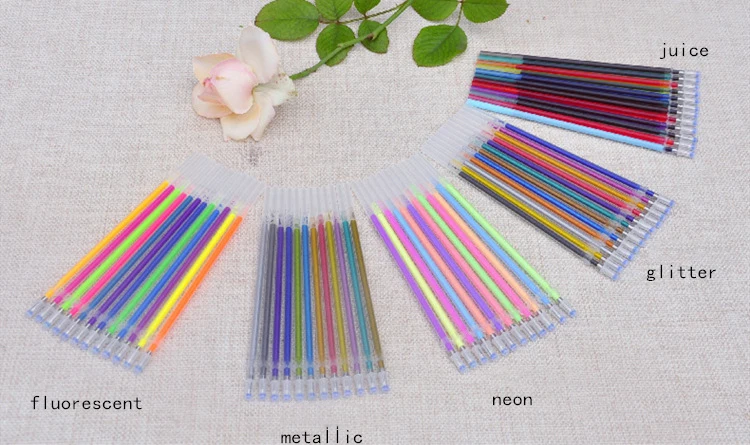 12/24 farben Gel Stift Refill Stange Glitter Multi Farbige Malerei Schreiben Stift Refill Stange für griff Schule Schreibwaren zu – Detail 5