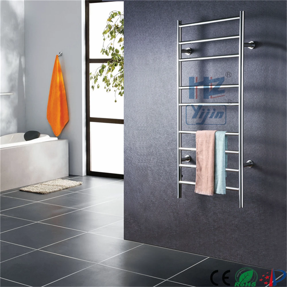 

Free shipping Stainless steel 304 wall mounted Polish heated towel rail towel warmer Matt Black Finish HZ-927A