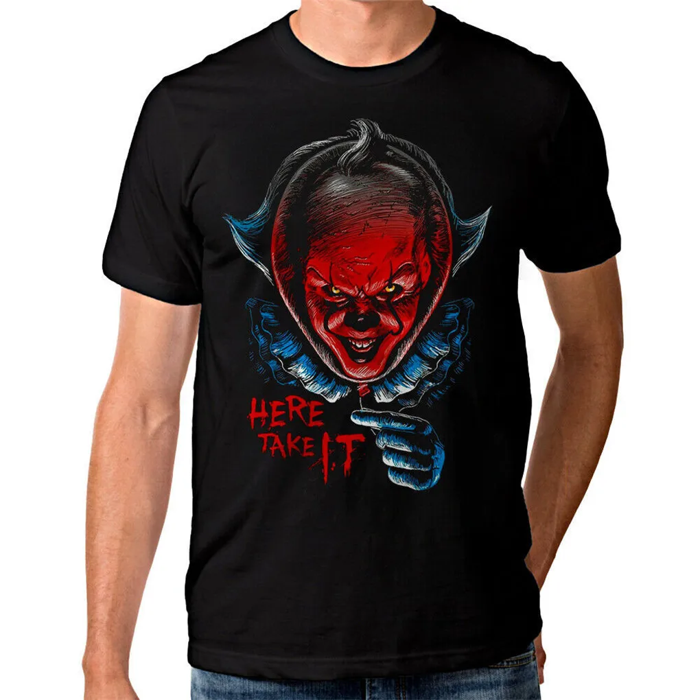 Стильная футболка с рисунком клоуна из мультфильма Pennywise от Stephen King | Мужская