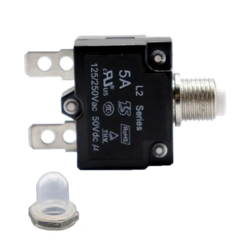 

2X 5Amp Circuit Breaker Overload Protector Switch + Clear Waterproof Cap