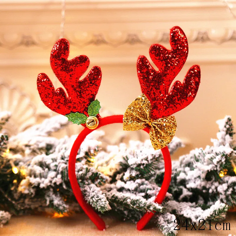 style10-30-red Kerst decoratie обруч с оленьими рогами лося Санта дерево головные уборы рождественские украшения для детей взрослых год подарок натальный Noel Navidad - Цвет: style10-30-red
