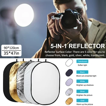 

5 In 1 Professional Collapsible Multi-Disc Light Reflector Camera Reflector Translucent Light-transmitting Plate