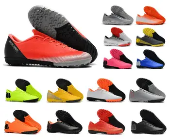 

2019 indoor turf soccer shoes VAPORX 12CLUB TF IC CR7 neymar Ronaldo football boots mens low soccer cleats Superfly orange