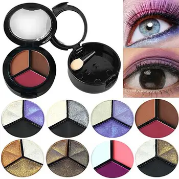 

Beautiful 3 Colors Eyeshadow Natural Smoky Cosmetic Eye Shadow Palette Set Beauty Make Up